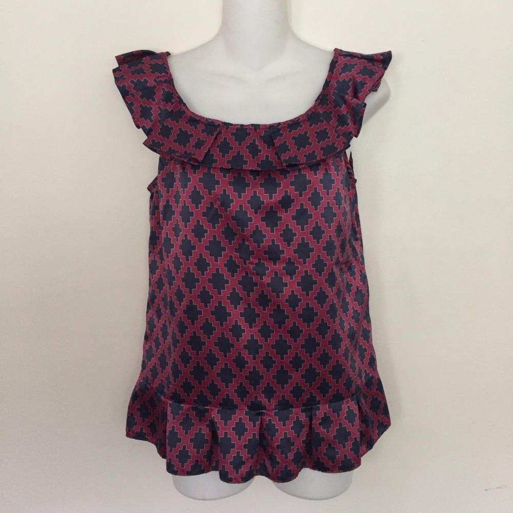 BCBGeneration Geometric Print Sleeveless Blouse Size Small